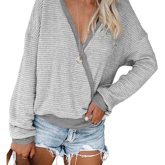 Womens waffle knit sweaters - Picture 2 of 2